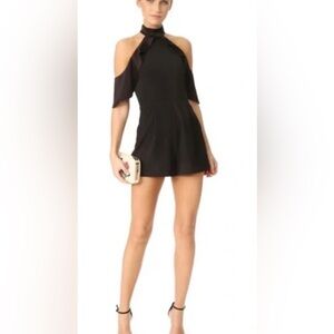Alice + Olivia Cold Shoulder Black Romper - Size 4